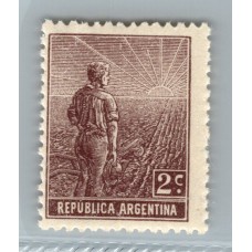 ARGENTINA 1911 GJ 327 FILIGRANA RAYOS ONDULADOS DE DENTADO 13 1/4 x 13 1/4 NUEVO MINT CON SUAVE DOBLEZ DE PLANCHA U$ 34.50 ( 23 + 50 % )